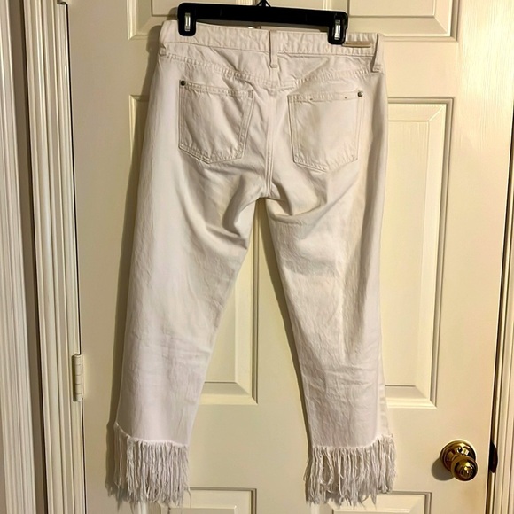 Pilcro and the Letterpress Hyphen Straight Leg Distressed Fringe Jeans Size 26 - Picture 7 of 7